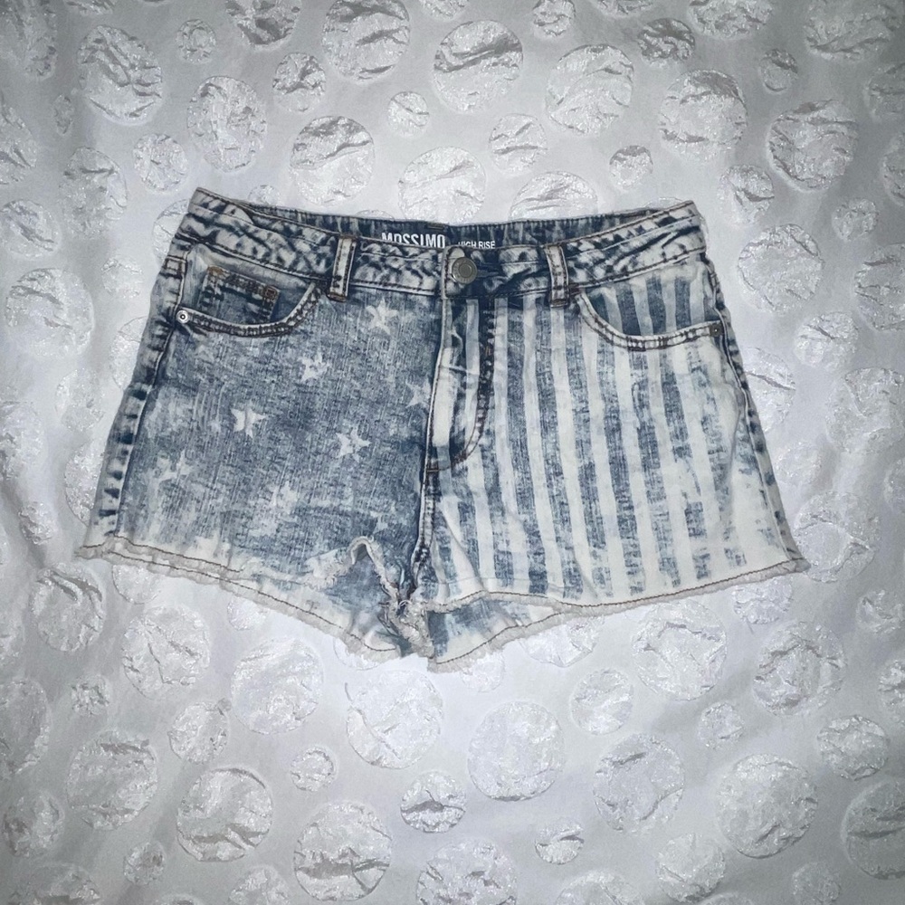 Mossimo Supply Co. Women's Flag Patterned Jean Shorts junior’s 11
